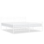 Metal bed frame with headboard and white footboard 200x200 cm by , Beds and slatted bases - Ref: Foro24-373765, Price: 122,20...