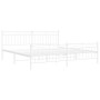 Metal bed frame with headboard and white footboard 200x200 cm by , Beds and slatted bases - Ref: Foro24-373765, Price: 122,20...