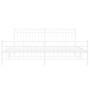 Metal bed frame with headboard and white footboard 200x200 cm by , Beds and slatted bases - Ref: Foro24-373765, Price: 122,20...