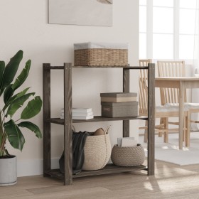 3-tier solid gray pine wood shelf 80x38x90 cm by , Industrial shelving - Ref: Foro24-373386, Price: 44,59 €, Discount: %