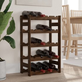 Wine rack for 20 bottles solid brown pine wood by , Wine racks - Ref: Foro24-373390, Price: 27,10 €, Discount: %