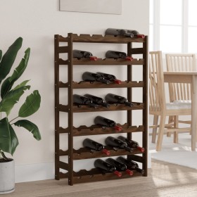 Wine rack for 42 bottles solid brown pine wood by , Wine racks - Ref: Foro24-373392, Price: 35,99 €, Discount: %