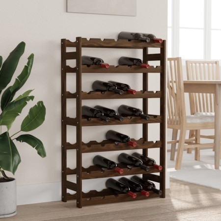 Wine rack for 42 bottles solid brown pine wood by , Wine racks - Ref: Foro24-373392, Price: 41,22 €, Discount: %