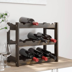 Wine rack for 12 bottles solid black pine wood by , Wine racks - Ref: Foro24-373399, Price: 21,99 €, Discount: %