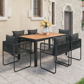 7-teiliges Garten-Ess-Set aus PVC-Rattan in Schwarz und Braun von , Gartensets - Ref: Foro24-3060109, Preis: 620,99 €, Rabatt: %