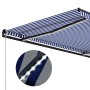 Manual retractable awning with blue and white LED 350x250 cm by , Awnings - Ref: Foro24-3055224, Price: 425,27 €, Discount: %