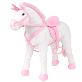 Stehendes XXL-Plüsch-Einhorn in Weiß und Rosa von vidaXL, Stofftiere - Ref: Foro24-91328, Preis: 75,99 €, Rabatt: %