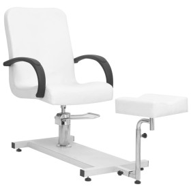 Massagesessel mit Fußstütze aus weißem PE-Leder, 127 x 60 x 98 cm von , Massagesessel - Ref: Foro24-110257, Preis: 398,99 €, ...