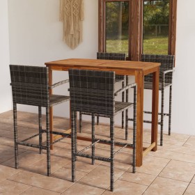 Conjunto de bar para jardín 5 piezas gris de , Conjuntos de jardín - Ref: Foro24-3068002, Precio: 404,62 €, Descuento: %