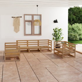 Garden furniture 7 pieces honey brown solid pine wood by , Garden sets - Ref: Foro24-3075452, Price: 440,48 €, Discount: %