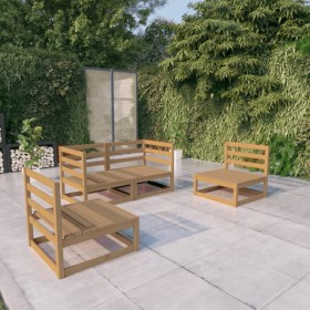 Garden furniture 4 pieces honey brown solid pine wood by , Garden sets - Ref: Foro24-3075382, Price: 250,99 €, Discount: %