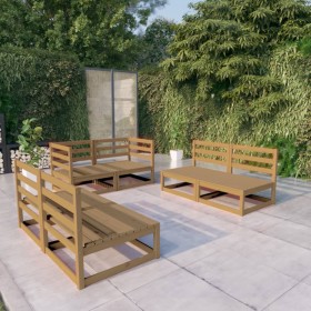 Garden furniture 6 pieces honey brown solid pine wood by , Garden sets - Ref: Foro24-3075412, Price: 403,99 €, Discount: %