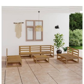 Garden furniture 8 pieces honey brown wood pine wood by , Garden sets - Ref: Foro24-3075427, Price: 480,99 €, Discount: %