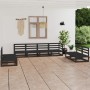 Juego de muebles de jardín 8 piezas negro madera maciza de pino de , Conjuntos de jardín - Ref: Foro24-3075433, Precio: 558,4...