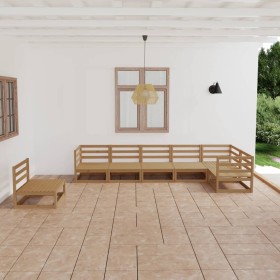 Garden furniture 7 pieces honey brown solid pine wood by , Garden sets - Ref: Foro24-3075597, Price: 453,99 €, Discount: %