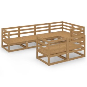 Garden furniture 7 pieces honey brown solid pine wood by , Garden sets - Ref: Foro24-3075647, Price: 440,86 €, Discount: %