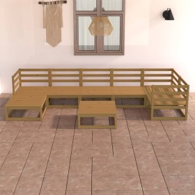 Garden furniture 8 pieces honey brown solid pine wood by , Garden sets - Ref: Foro24-3075702, Price: 531,99 €, Discount: %