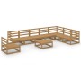 Muebles de jardín 9 piezas marrón miel madera maciza de pino de , Conjuntos de jardín - Ref: Foro24-3075782, Precio: 597,16 €...