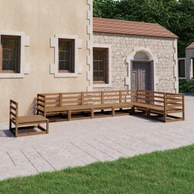 Garden furniture 8 pieces honey brown solid pine wood by , Garden sets - Ref: Foro24-3075777, Price: 546,99 €, Discount: %