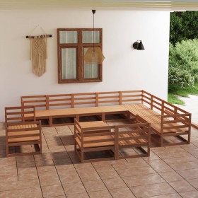 Garden furniture 13 pieces honey brown solid pine wood by , Garden sets - Ref: Foro24-3075962, Price: 863,49 €, Discount: %