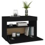 Bedside tables LED lights 2 pcs black plywood 60x35x40cm by , Nightstands - Ref: Foro24-3082777, Price: 78,98 €, Discount: %