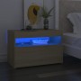 Mesita de noche con luces LED contrachapada Sonoma 60x35x40 cm de , Mesitas de noche - Ref: Foro24-3082780, Precio: 52,27 €, ...