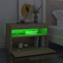 Sonoma plywood bedside table with LED lights 60x35x40 cm by , Nightstands - Ref: Foro24-3082780, Price: 51,99 €, Discount: %