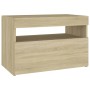 Sonoma plywood bedside table with LED lights 60x35x40 cm by , Nightstands - Ref: Foro24-3082780, Price: 52,27 €, Discount: %