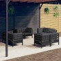 Garden furniture 8 pieces with anthracite pine wood cushions by , Garden sets - Ref: Foro24-3096062, Price: 748,99 €, Discoun...