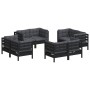 Garden furniture 8 pieces with anthracite pine wood cushions by , Garden sets - Ref: Foro24-3096062, Price: 748,99 €, Discoun...