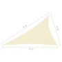 Toldo de vela triangular tela Oxford color crema 3x4x5 m de , Sombrillas - Ref: Foro24-135228, Precio: 30,30 €, Descuento: %