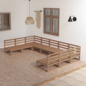 Juego de muebles de jardín 9 piezas madera maciza de pino de , Conjuntos de jardín - Ref: Foro24-3076142, Precio: 613,99 €, D...