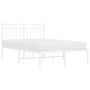 Estructura de cama de metal con cabecero blanca 120x190 cm de , Camas y somieres - Ref: Foro24-373737, Precio: 86,74 €, Descu...