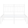 Estructura de cama de metal con cabecero blanca 120x190 cm de , Camas y somieres - Ref: Foro24-373737, Precio: 86,74 €, Descu...