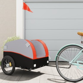 Black and orange iron bicycle trailer 45 kg by , Bicycle trailers - Ref: Foro24-94124, Price: 70,33 €, Discount: %