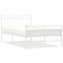 Metal bed frame with headboard and footboard white 107x203 cm by , Beds and slatted bases - Ref: Foro24-373754, Price: 75,66 ...