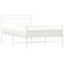 Metal bed frame with headboard and footboard white 107x203 cm by , Beds and slatted bases - Ref: Foro24-373754, Price: 75,66 ...