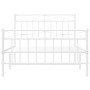 Metal bed frame with headboard and footboard white 107x203 cm by , Beds and slatted bases - Ref: Foro24-373754, Price: 75,66 ...