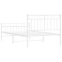 Metal bed frame with headboard and footboard white 107x203 cm by , Beds and slatted bases - Ref: Foro24-373754, Price: 75,66 ...