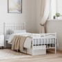 Metal bed frame with headboard and footboard white 80x200 cm by , Beds and slatted bases - Ref: Foro24-373749, Price: 66,86 €...