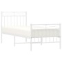 Metal bed frame with headboard and footboard white 80x200 cm by , Beds and slatted bases - Ref: Foro24-373749, Price: 66,86 €...