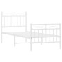 Metal bed frame with headboard and footboard white 80x200 cm by , Beds and slatted bases - Ref: Foro24-373749, Price: 66,86 €...