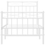 Metal bed frame with headboard and footboard white 80x200 cm by , Beds and slatted bases - Ref: Foro24-373749, Price: 66,86 €...