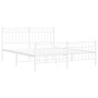 Estructura cama metal con cabecero y estribo blanco 160x200 cm de , Camas y somieres - Ref: Foro24-373761, Precio: 115,80 €, ...