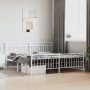 Metal bed frame with headboard and footboard white 183x213 cm by , Beds and slatted bases - Ref: Foro24-373763, Price: 121,99...