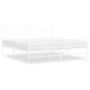 Metal bed frame with headboard and footboard white 183x213 cm by , Beds and slatted bases - Ref: Foro24-373763, Price: 119,49...