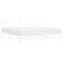 Estructura cama metal con cabecero y pie cama blanco 183x213 cm de , Camas y somieres - Ref: Foro24-373763, Precio: 121,99 €,...