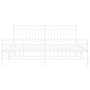 Metal bed frame with headboard and footboard white 183x213 cm by , Beds and slatted bases - Ref: Foro24-373763, Price: 121,99...