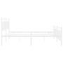 Metal bed frame with headboard and footboard white 183x213 cm by , Beds and slatted bases - Ref: Foro24-373763, Price: 121,99...