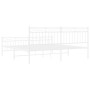 Metal bed frame with headboard and footboard white 183x213 cm by , Beds and slatted bases - Ref: Foro24-373763, Price: 121,99...